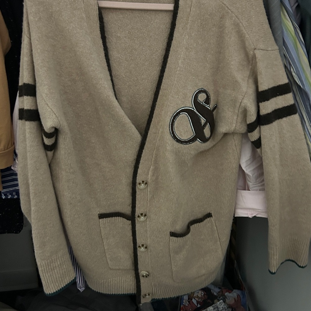 Scotch & soda unisex jersey sweater, new, tan with black strips and black logo. - Picture 11 of 12